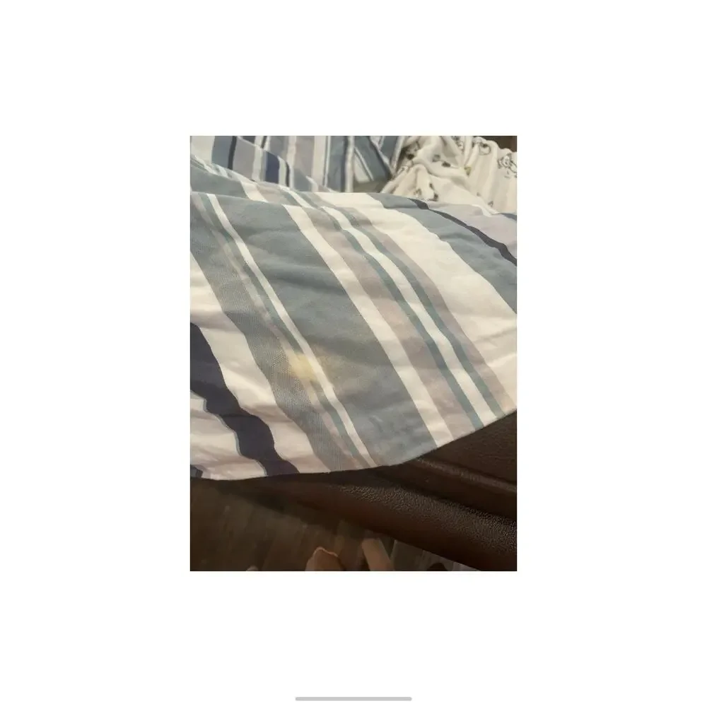 Pottery Barn Chandler Stripe King duvet Cover Set Organic Beach coastal *Read